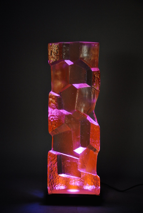 Boréales, sculptures de verre fluorescent - Yves Braun